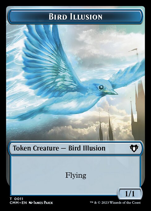 Zombie (0019) // Bird Illusion Double-Sided Token [Commander Masters Tokens]