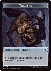 Treasure // Copy Double-Sided Token [Duskmourn: House of Horror Tokens]