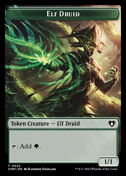 Eldrazi Spawn // Elf Druid Double-Sided Token [Commander Masters Tokens]