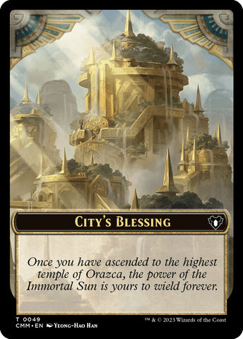 City's Blessing // Emblem - Teferi, Temporal Archmage Double-Sided Token [Commander Masters Tokens]