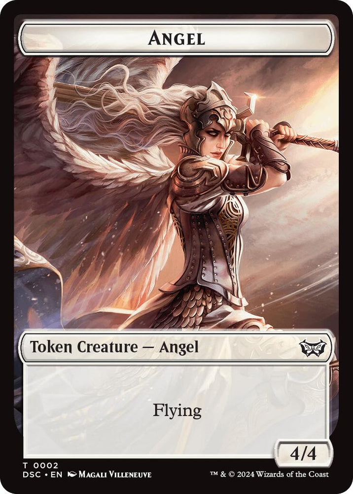 Angel // Glimmer Double-Sided Token [Duskmourn: House of Horror Commander Tokens]