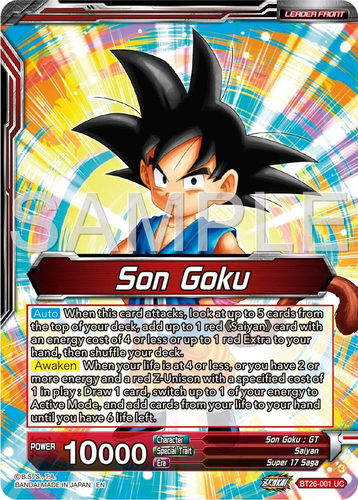 Son Goku // Son Goku & Android 18, Unexpected Tag Team (BT26-001) [Ultimate Advent Prerelease Promos]