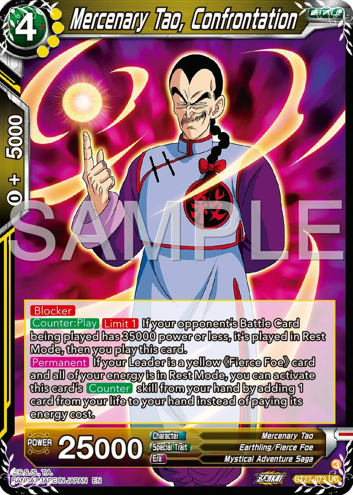 Mercenary Tao, Confrontation (BT27-073) [History of Z]