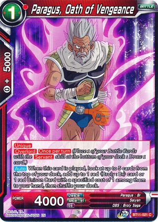 Paragus, Oath of Vengeance (BT11-021) [Vermilion Bloodline]