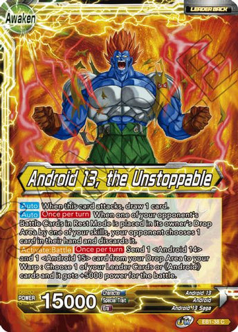 Android 13, Android 14, & Android 15 // Android 13, the Unstoppable (EB1-38) [Battle Evolution Booster]