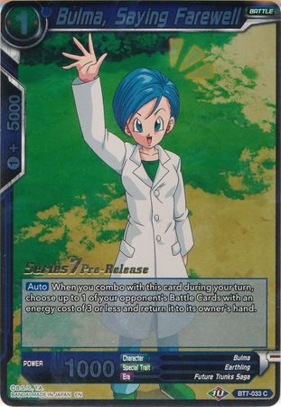 Bulma, Saying Farewell (BT7-033_PR) [Assault of the Saiyans Prerelease Promos]